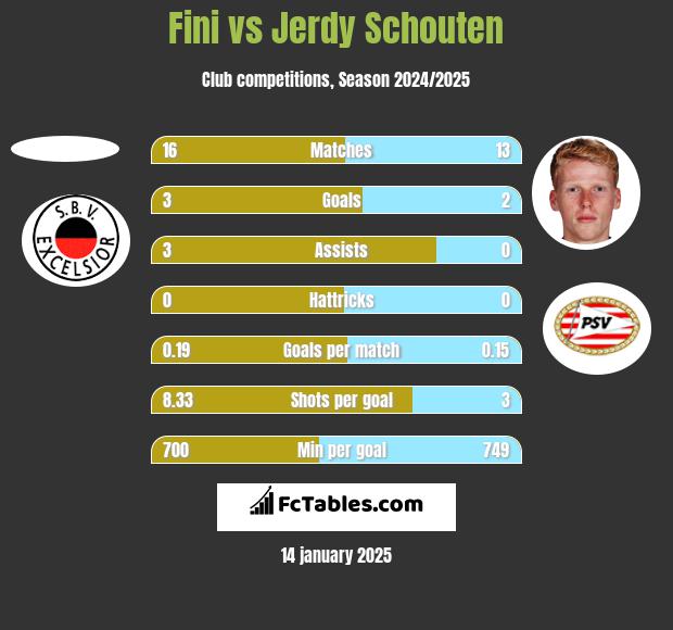 Fini vs Jerdy Schouten h2h player stats