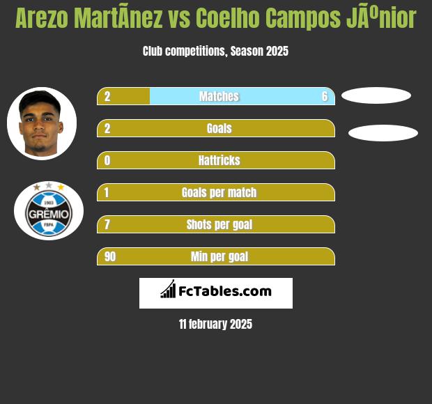 Arezo MartÃ­nez vs Coelho Campos JÃºnior h2h player stats