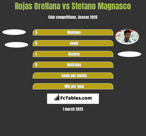 Rojas Orellana vs Stefano Magnasco h2h player stats