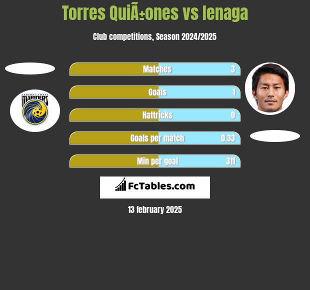 Torres QuiÃ±ones vs Ienaga h2h player stats