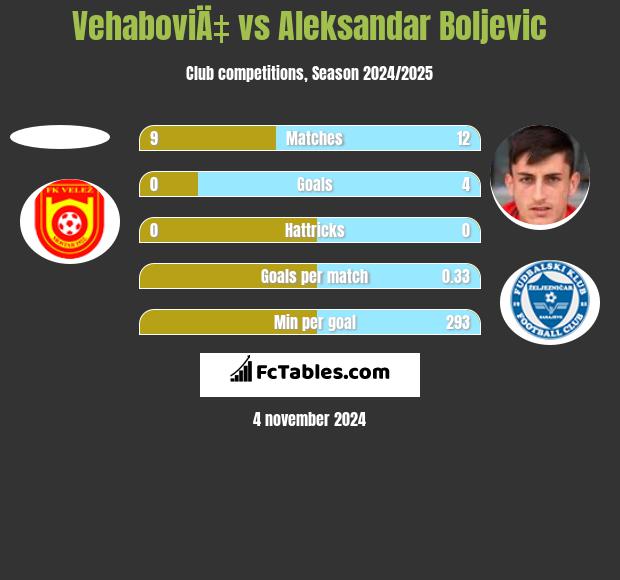 VehaboviÄ‡ vs Aleksandar Boljevic h2h player stats