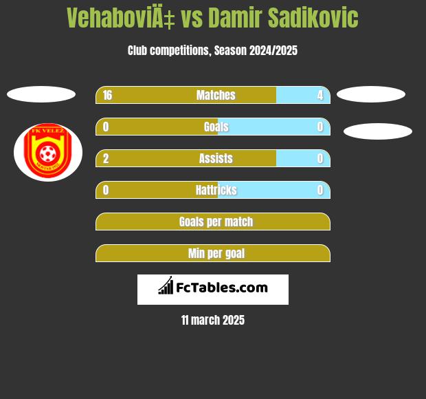 VehaboviÄ‡ vs Damir Sadikovic h2h player stats