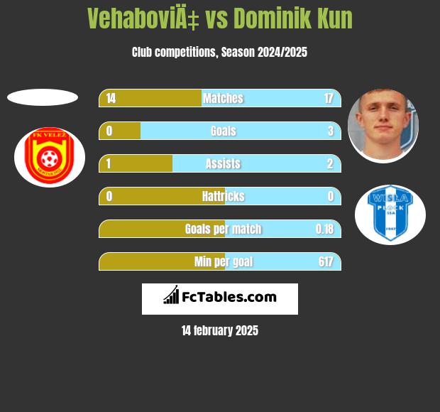 VehaboviÄ‡ vs Dominik Kun h2h player stats