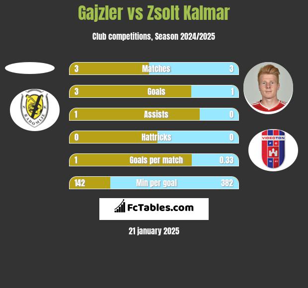 Gajzler vs Zsolt Kalmar h2h player stats