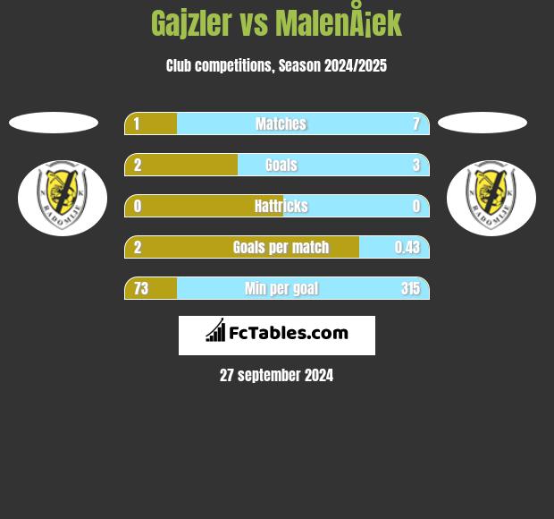 Gajzler vs MalenÅ¡ek h2h player stats