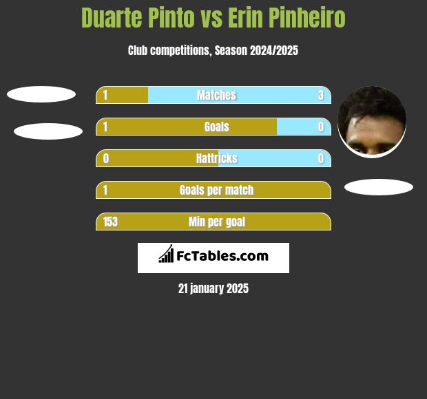 Duarte Pinto vs Erin Pinheiro h2h player stats