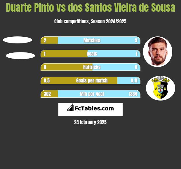 Duarte Pinto vs dos Santos Vieira de Sousa h2h player stats