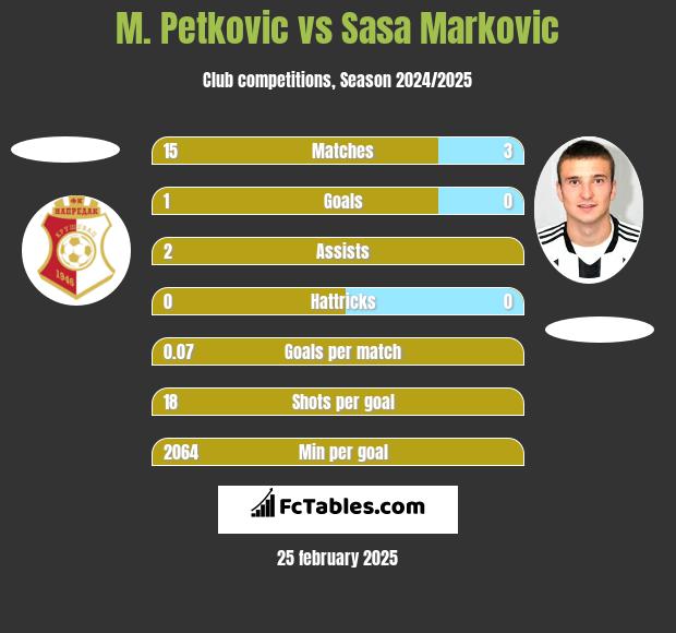 M. Petkovic vs Sasa Markovic h2h player stats