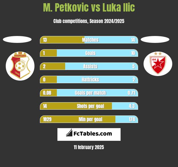 M. Petkovic vs Luka Ilic h2h player stats