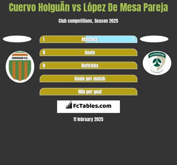 Cuervo HolguÃ­n vs López De Mesa Pareja h2h player stats