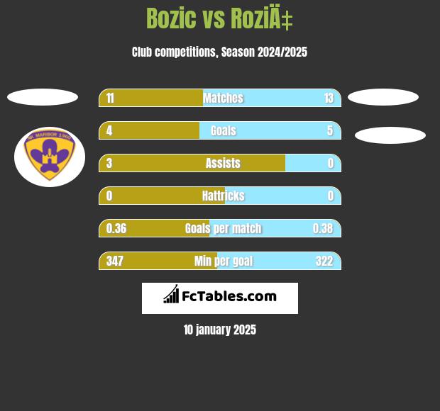 Bozic vs RoziÄ‡ h2h player stats