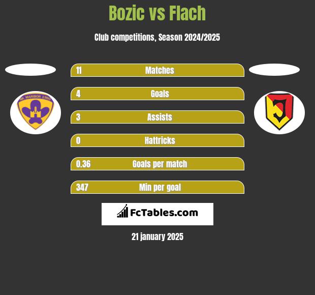 Bozic vs Flach h2h player stats