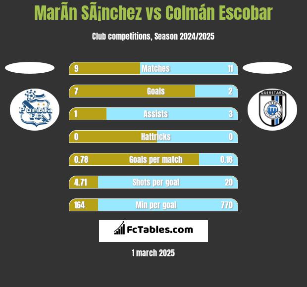 MarÃ­n SÃ¡nchez vs Colmán Escobar h2h player stats