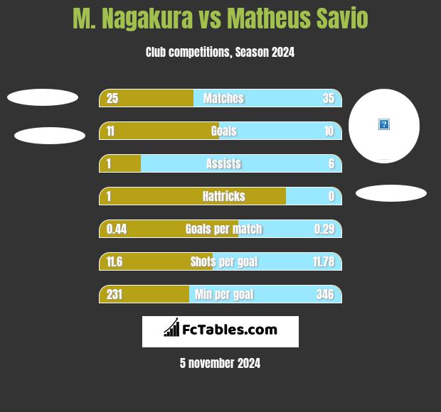 M. Nagakura vs Matheus Savio h2h player stats