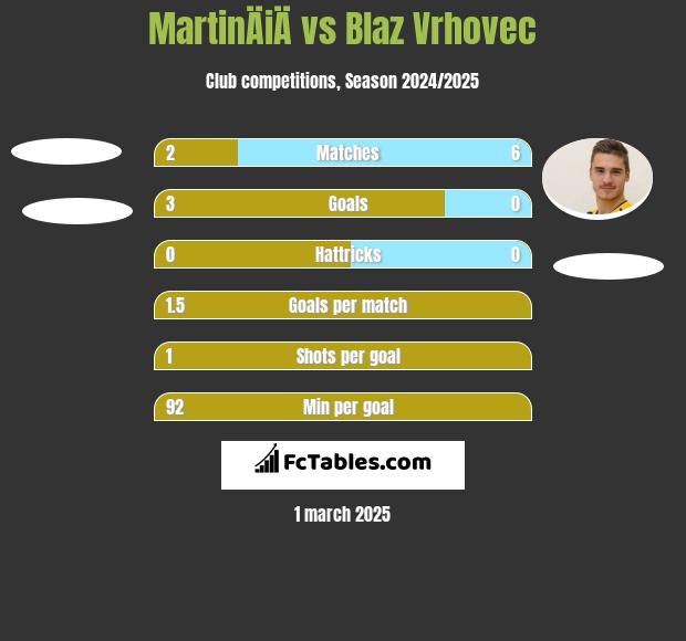 MartinÄiÄ vs Blaz Vrhovec h2h player stats