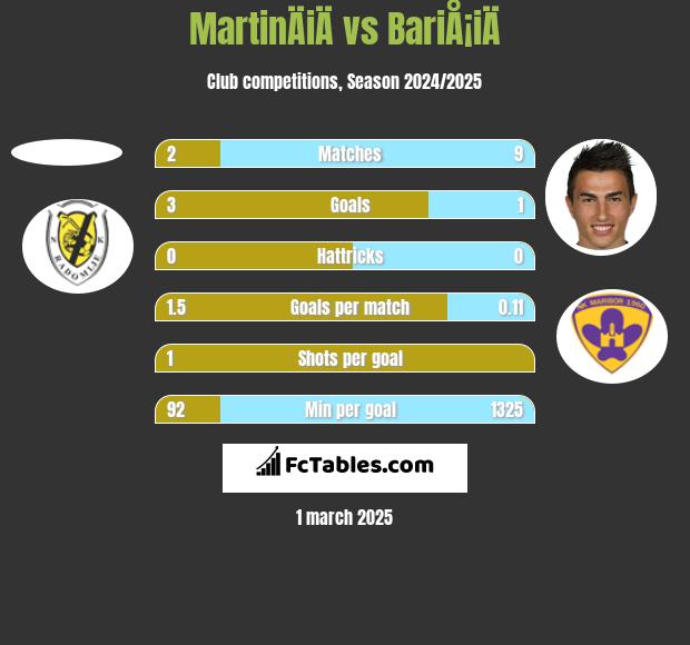 MartinÄiÄ vs BariÅ¡iÄ h2h player stats