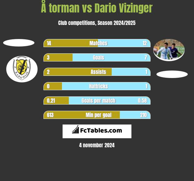 Å torman vs Dario Vizinger h2h player stats