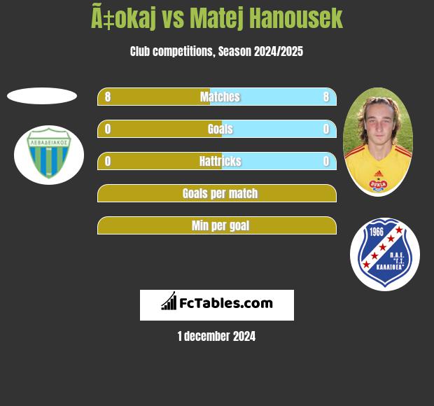 Ã‡okaj vs Matej Hanousek h2h player stats