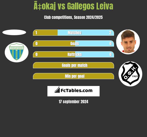 Ã‡okaj vs Gallegos Leiva h2h player stats