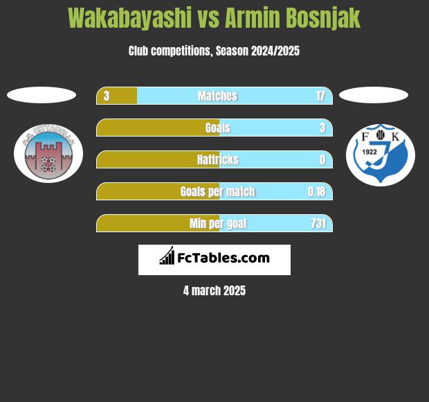 Wakabayashi vs Armin Bosnjak h2h player stats