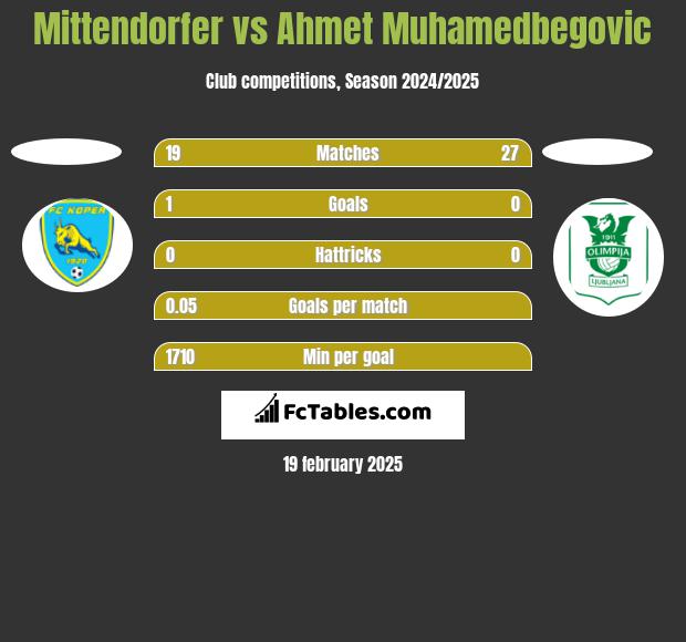 Mittendorfer vs Ahmet Muhamedbegovic h2h player stats