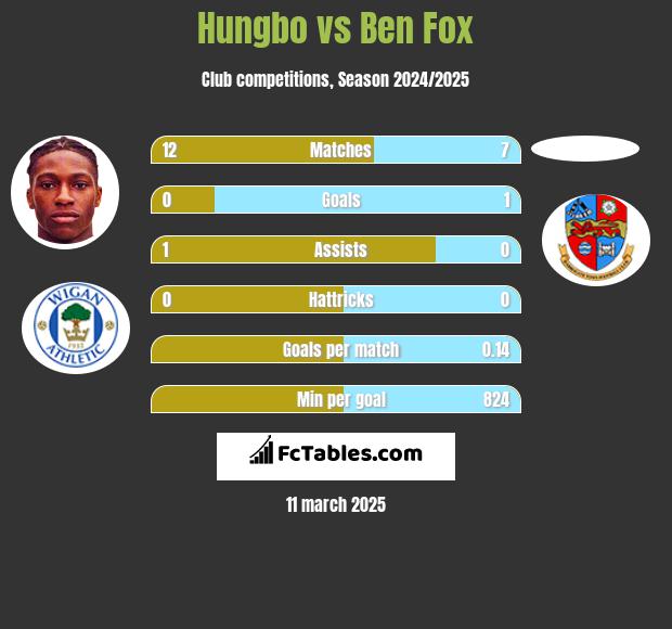 Hungbo vs Ben Fox h2h player stats