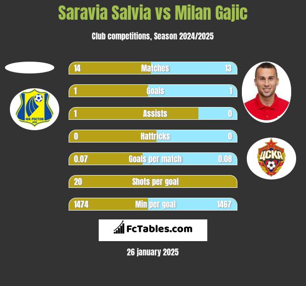 Saravia Salvia vs Milan Gajic h2h player stats