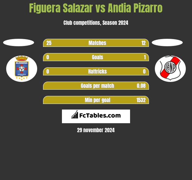 Figuera Salazar vs Andia Pizarro h2h player stats