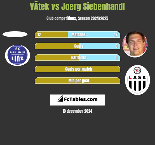 VÃ­tek vs Joerg Siebenhandl h2h player stats