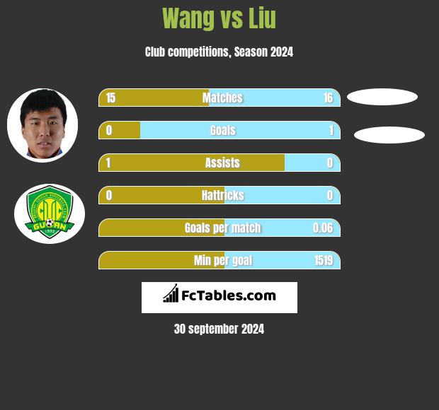 Wang vs Liu h2h player stats