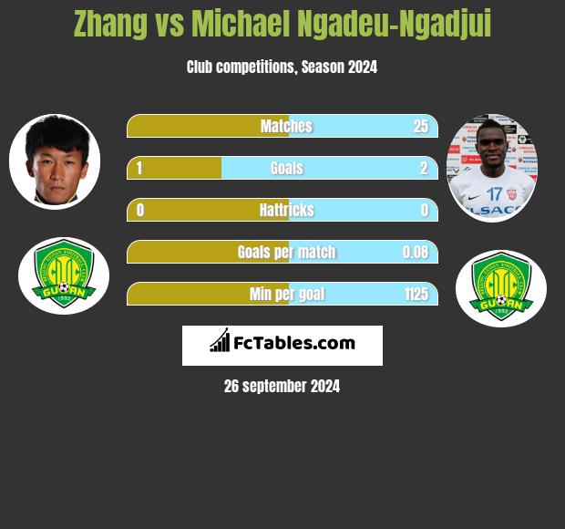 Zhang vs Michael Ngadeu-Ngadjui h2h player stats