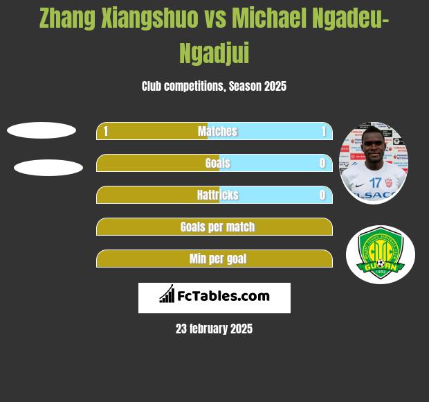 Zhang Xiangshuo vs Michael Ngadeu-Ngadjui h2h player stats