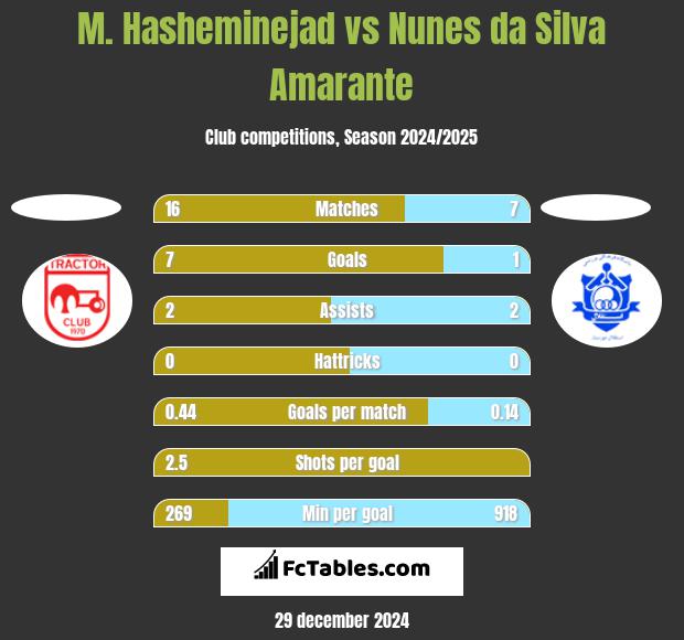 M. Hasheminejad vs Nunes da Silva Amarante h2h player stats