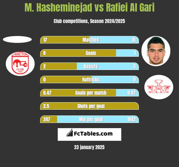 M. Hasheminejad vs Rafiei Al Gari h2h player stats