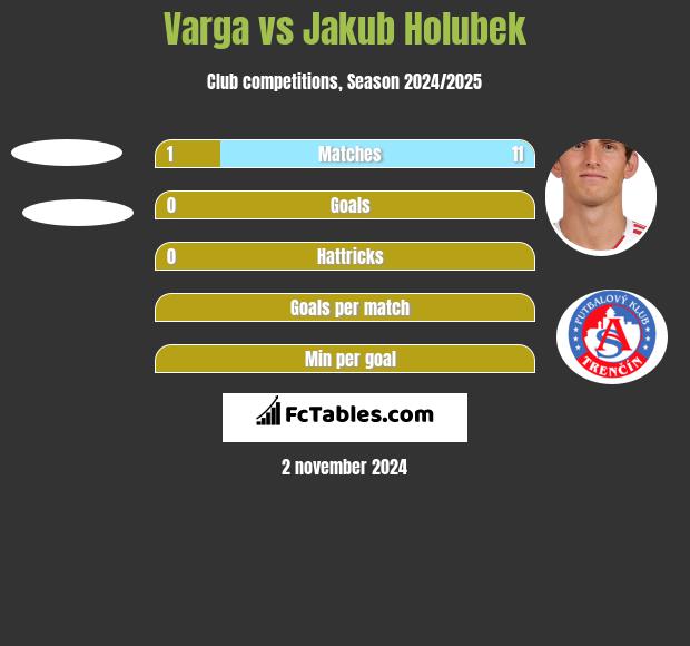 Varga vs Jakub Holubek h2h player stats