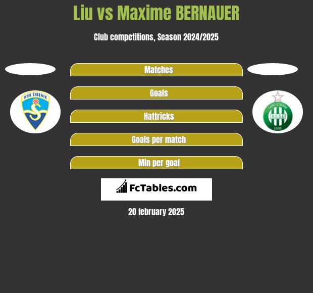 Liu vs Maxime BERNAUER h2h player stats