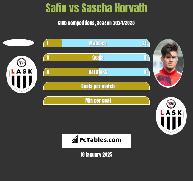 Safin vs Sascha Horvath h2h player stats