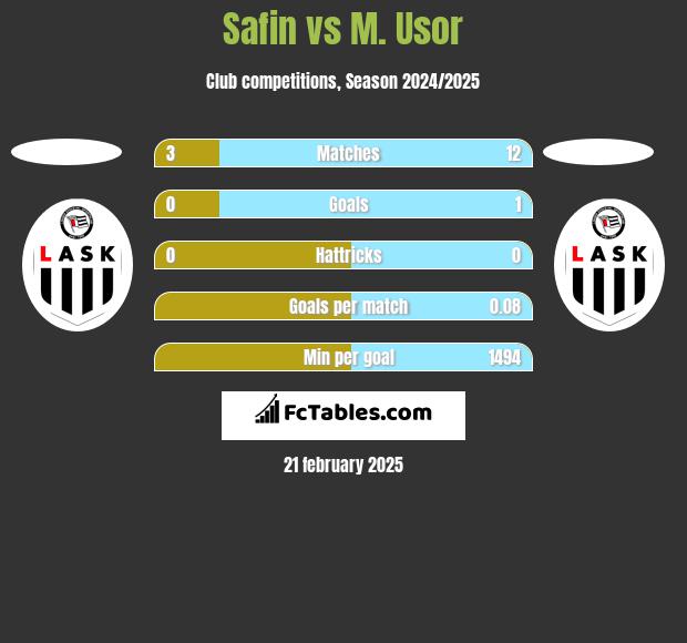 Safin vs M. Usor h2h player stats