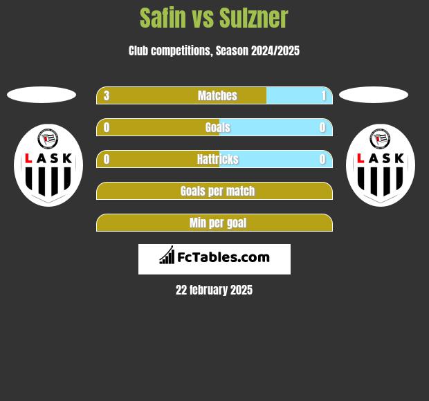 Safin vs Sulzner h2h player stats