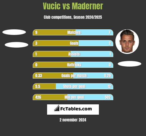 Vucic vs Maderner h2h player stats