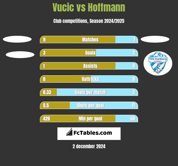 Vucic vs Hoffmann h2h player stats