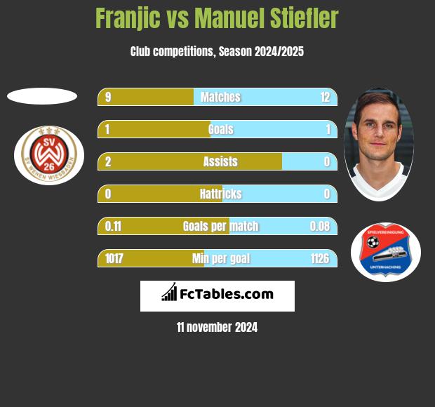 Franjic vs Manuel Stiefler h2h player stats