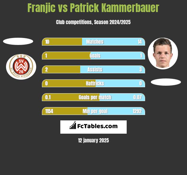 Franjic vs Patrick Kammerbauer h2h player stats