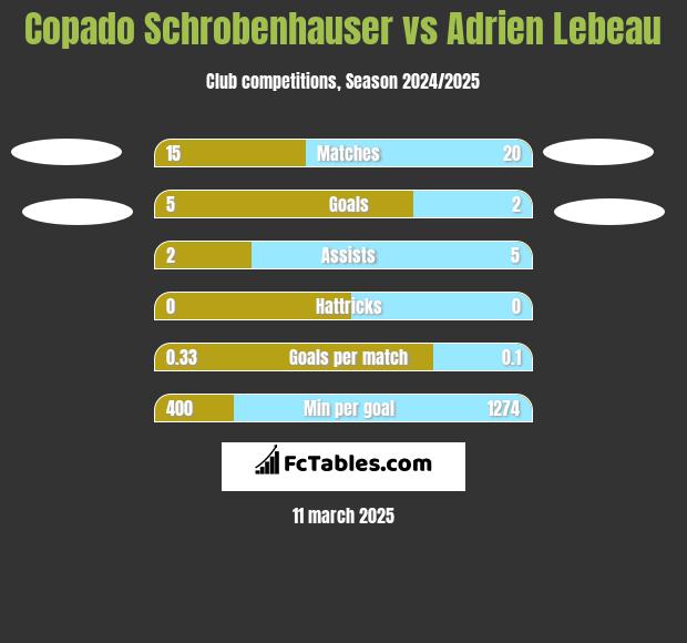 Copado Schrobenhauser vs Adrien Lebeau h2h player stats