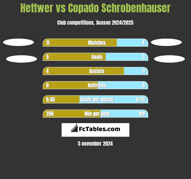 Hettwer vs Copado Schrobenhauser h2h player stats