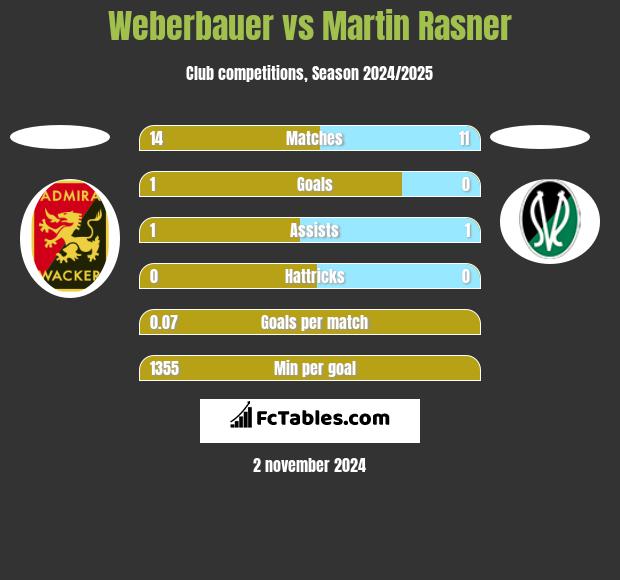 Weberbauer vs Martin Rasner h2h player stats