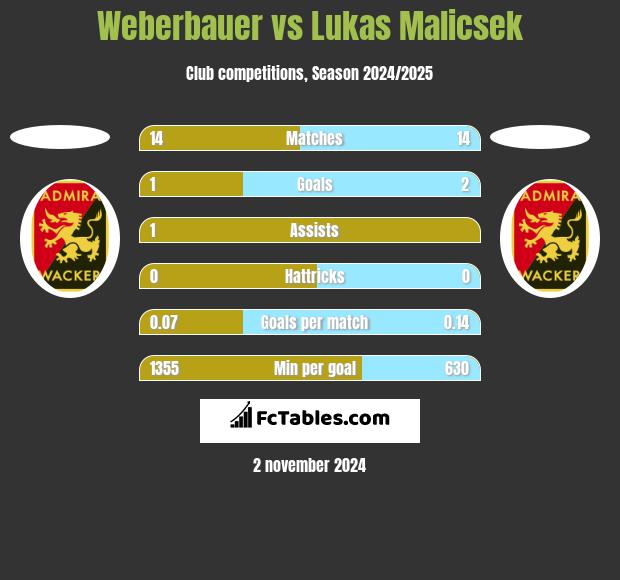 Weberbauer vs Lukas Malicsek h2h player stats