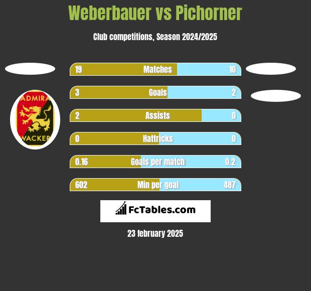 Weberbauer vs Pichorner h2h player stats