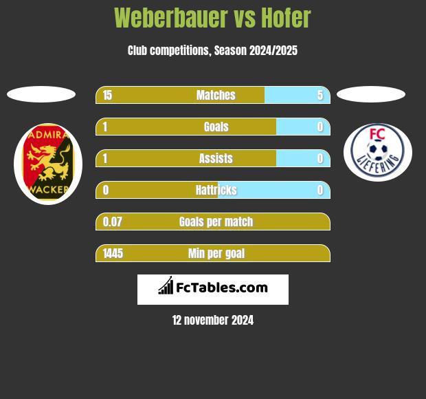 Weberbauer vs Hofer h2h player stats