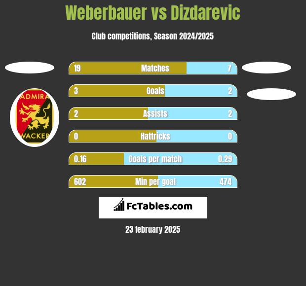 Weberbauer vs Dizdarevic h2h player stats